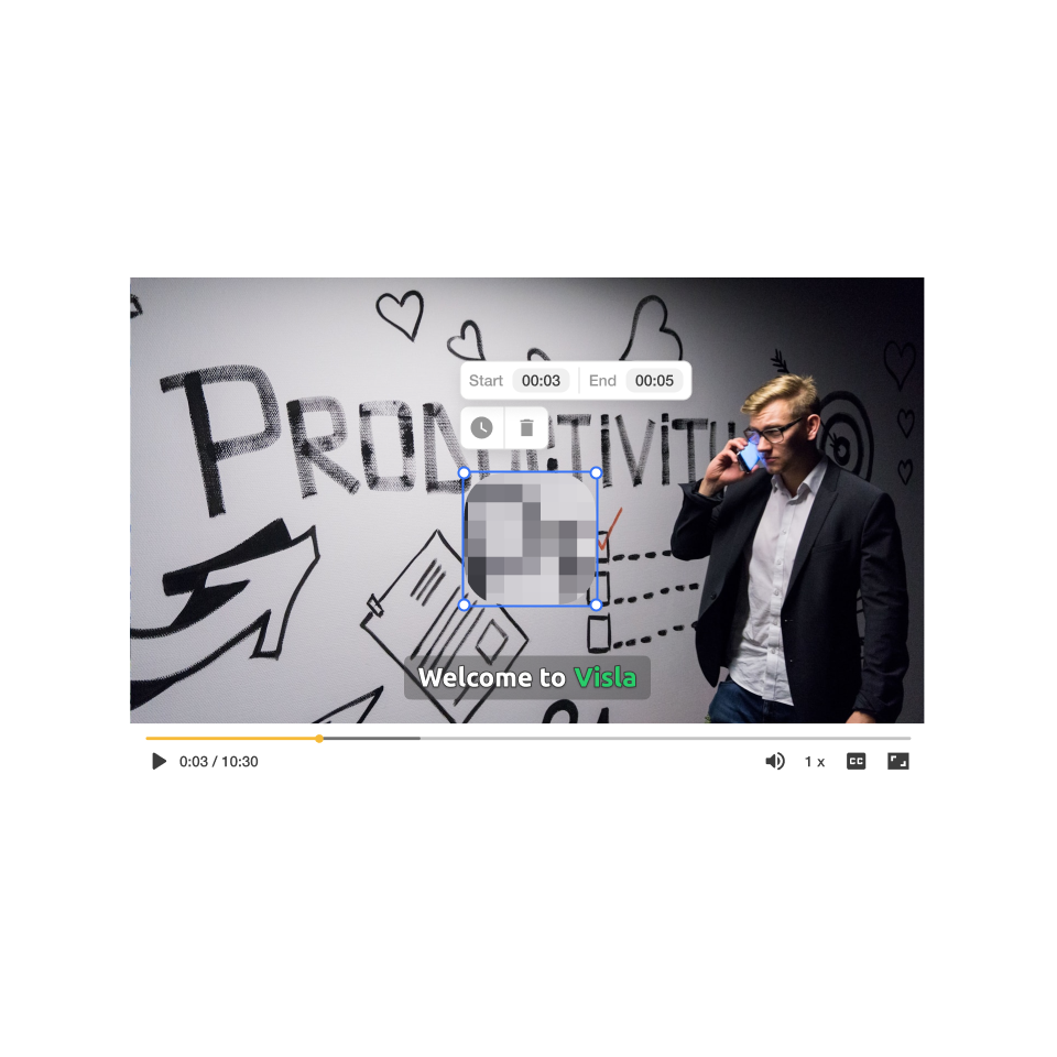 Blur video online – drag, resize, and set timing for precise coverage